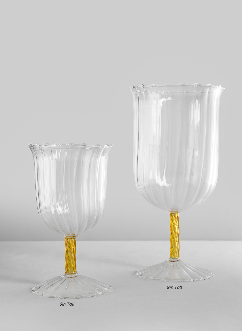 Luxe Fluted Glass Goblet Decor Jamaligarden