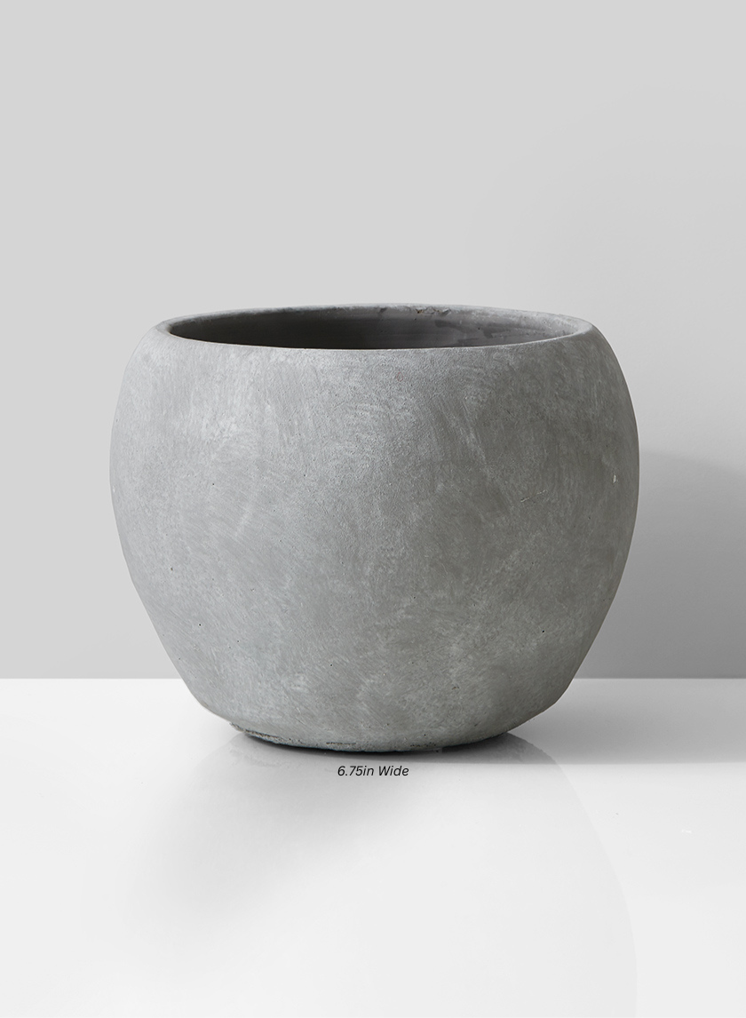 Atelier Cement Fishbowl Vase Decor Jamaligarden Gray 6.75in Wide EACH