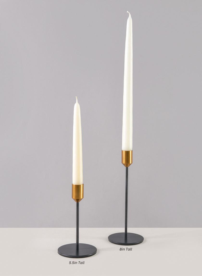 Barney Black Gold Taper Holder Decor Jamaligarden