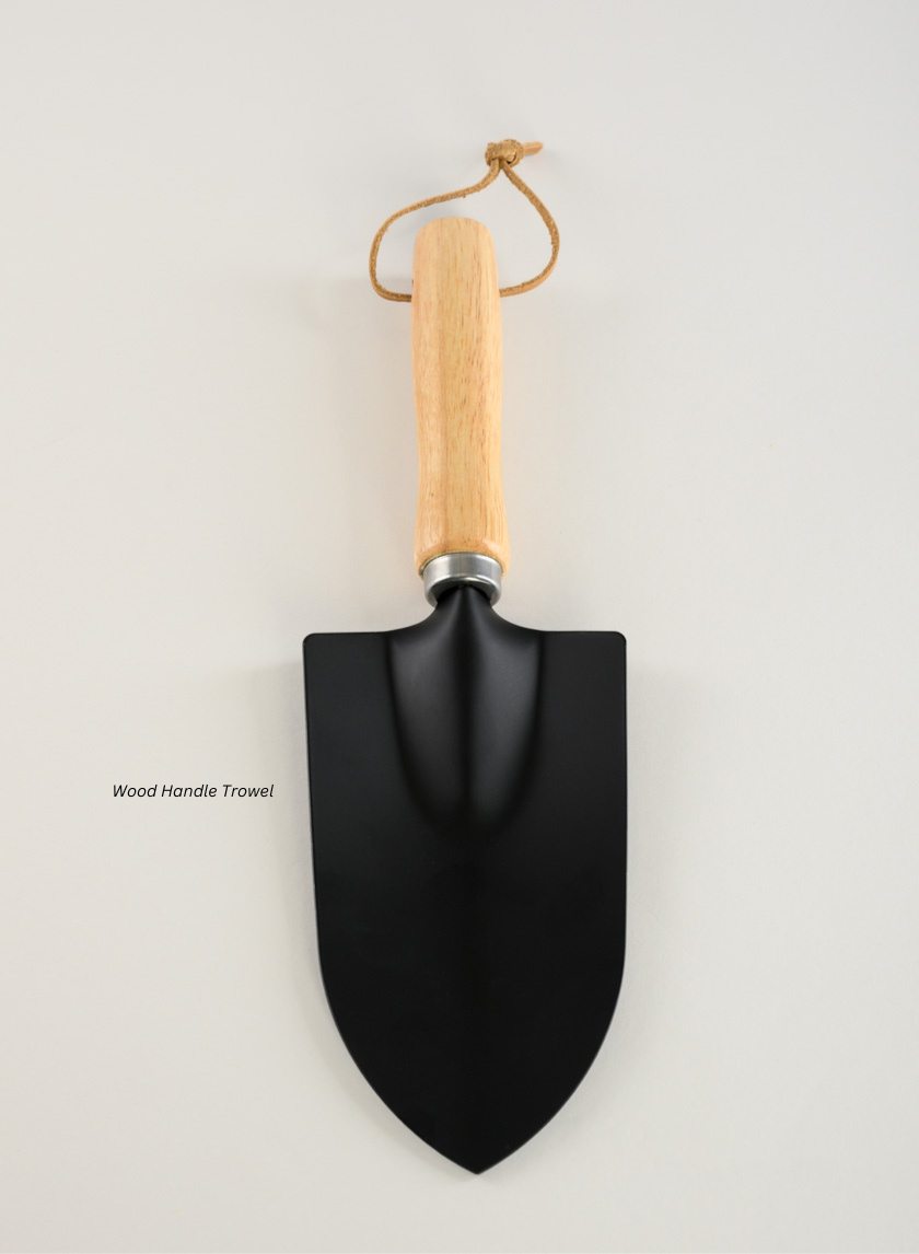 Wood Handle Tranplanter and Trowel Decor Jamaligarden Black and Beige Trowel EACH