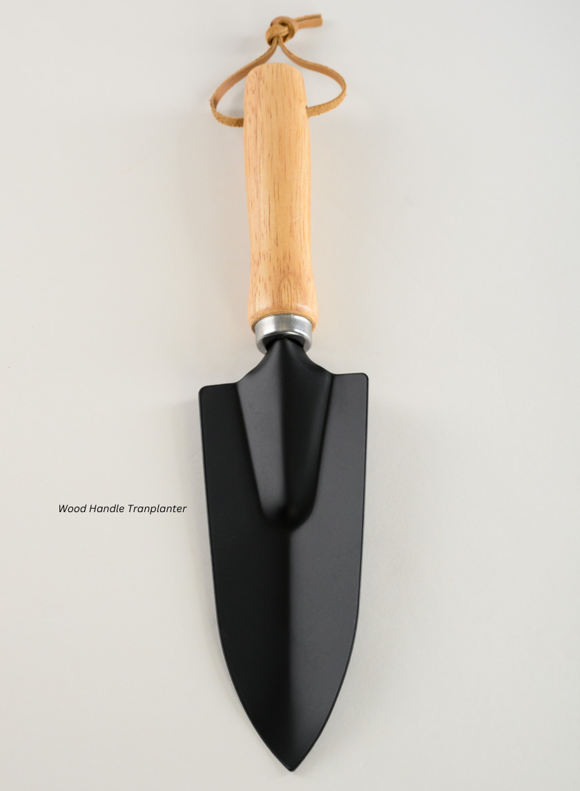 Wood Handle Tranplanter and Trowel Decor Jamaligarden Black and Beige Tranplanter EACH