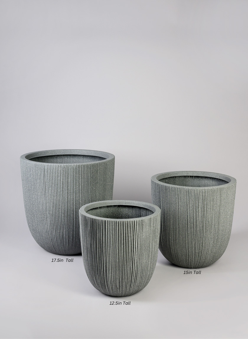 Nordic Gray Real Look PVC Light Weight Planter Decor Jamaligarden