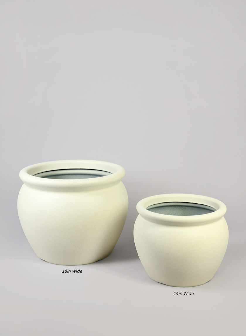Rosetta White Real Look Light Weight PVC Bowl Planter Decor Jamaligarden