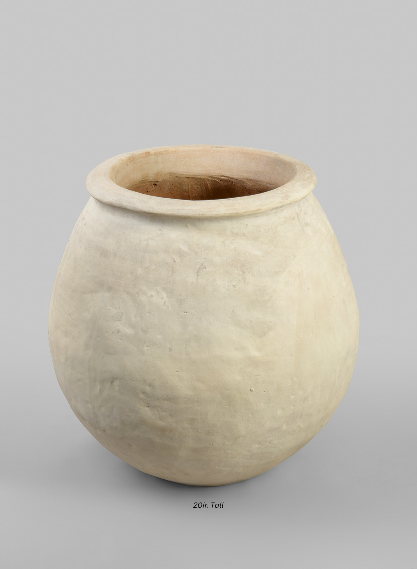 Petra Aged White Wash Fishbowl Planter Decor Jamaligarden 20in Tall EACH