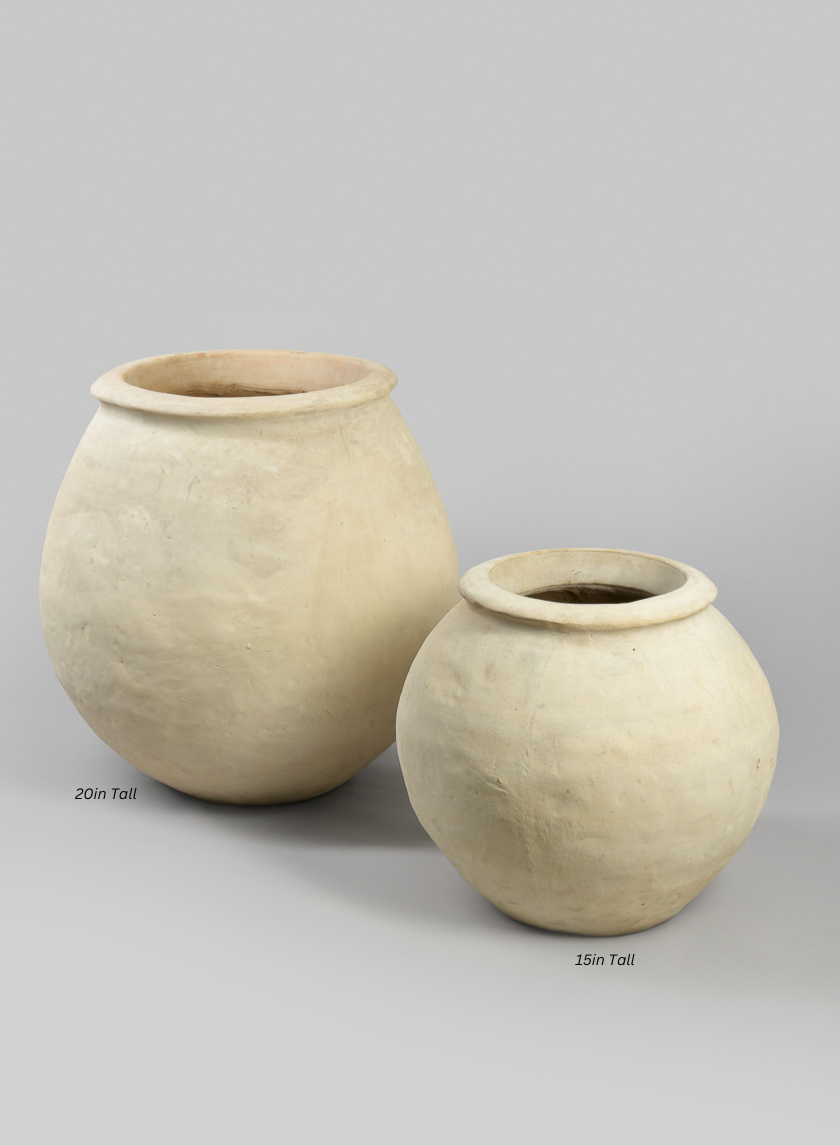Petra Aged White Wash Fishbowl Planter Decor Jamaligarden