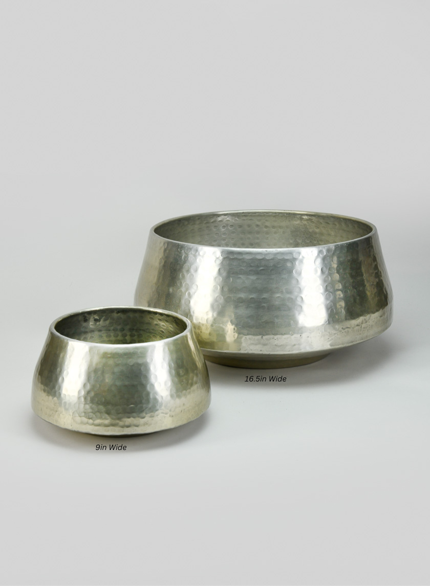 Pondicherry Old Silver Look Aluminum Bowl Decor Jamaligarden
