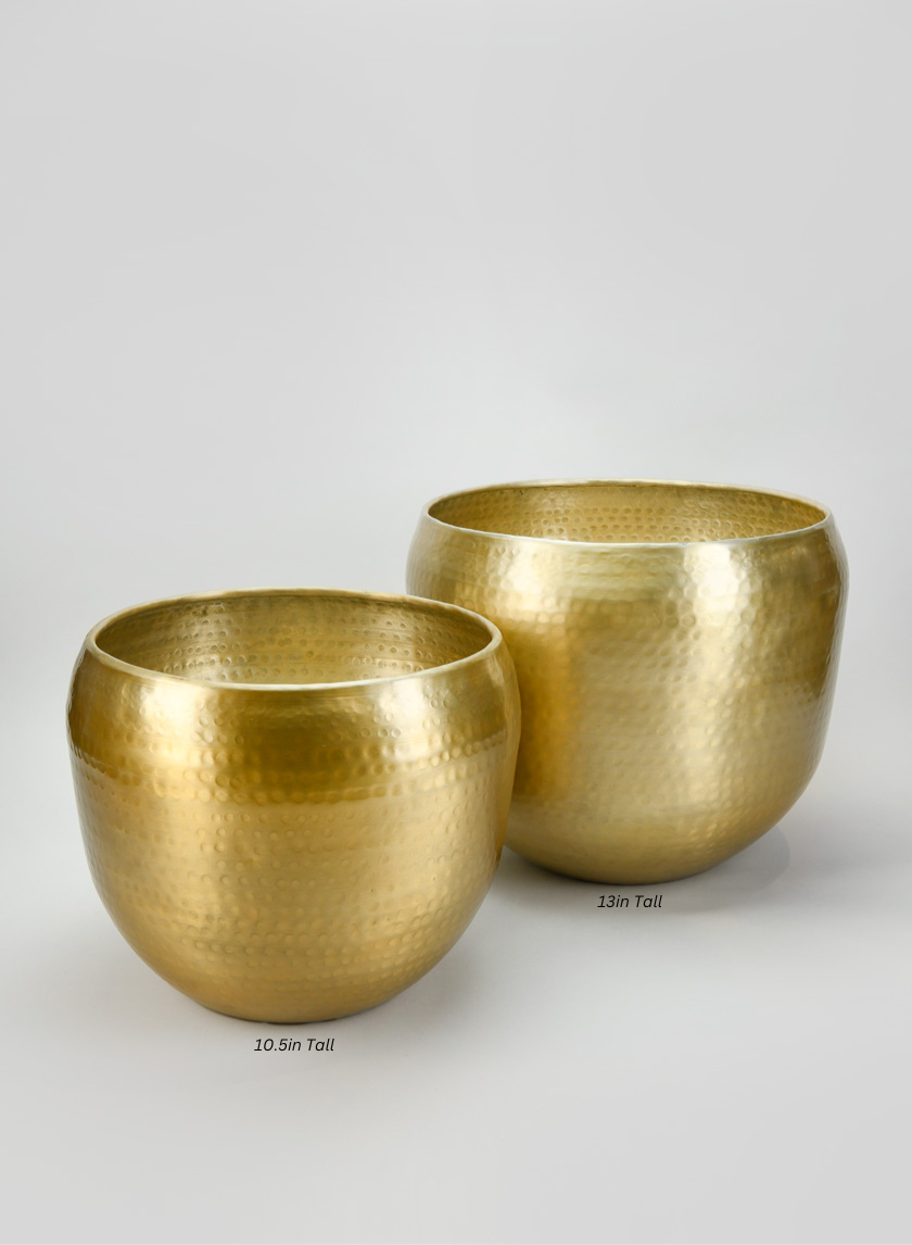 Madurai Brass Look Aluminum Indoor Garden Pot Decor Jamaligarden