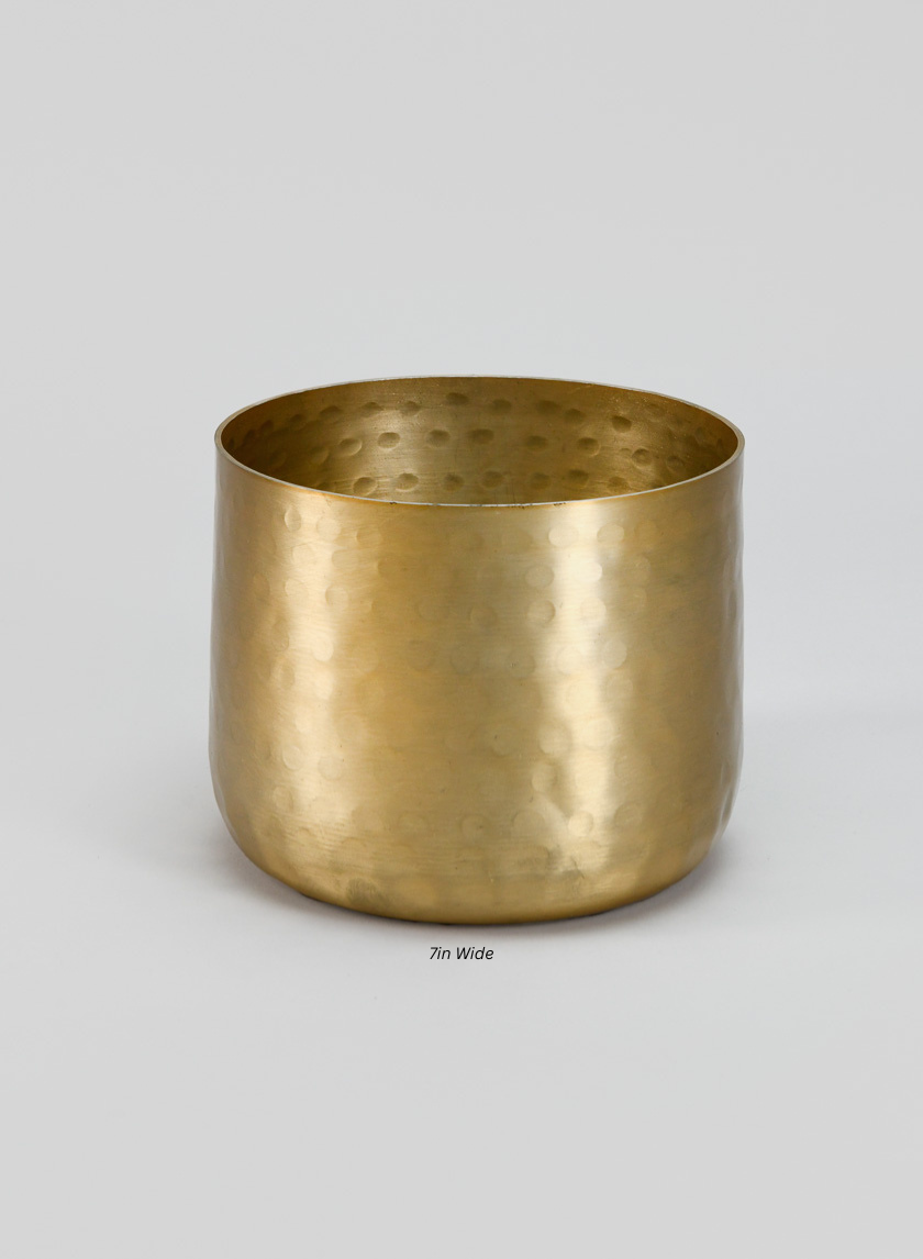 Mysore Brass Look Aluminum Pot Decor Jamaligarden 5in Wide EACH