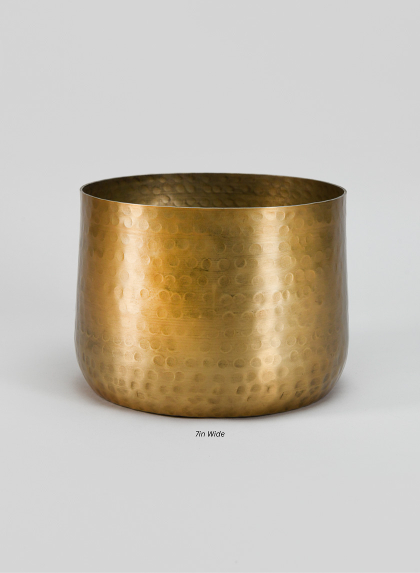 Mysore Brass Look Aluminum Pot Decor Jamaligarden 7in Wide EACH