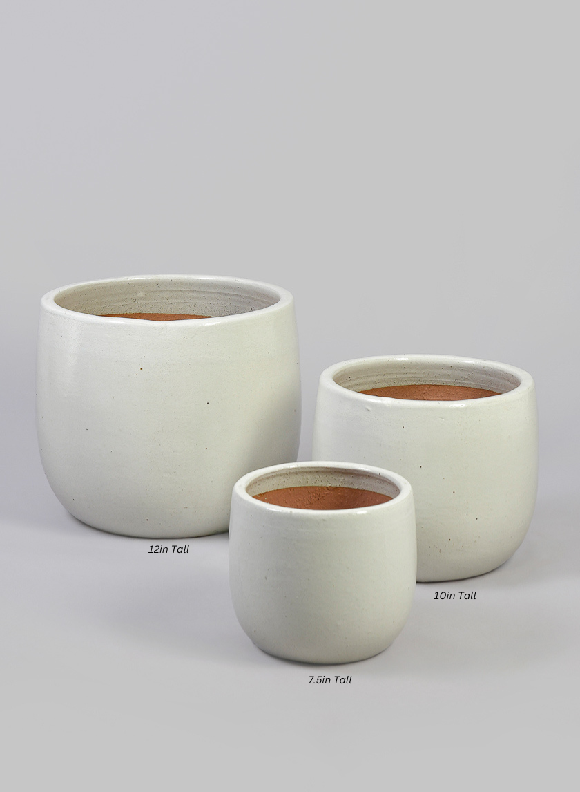 Deck Clay &amp; Ceramic Planters, Yucatan White Decor Jamaligarden