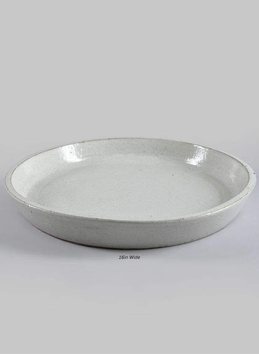 White Clay &amp; Ceramic Saucer Decor Jamaligarden
