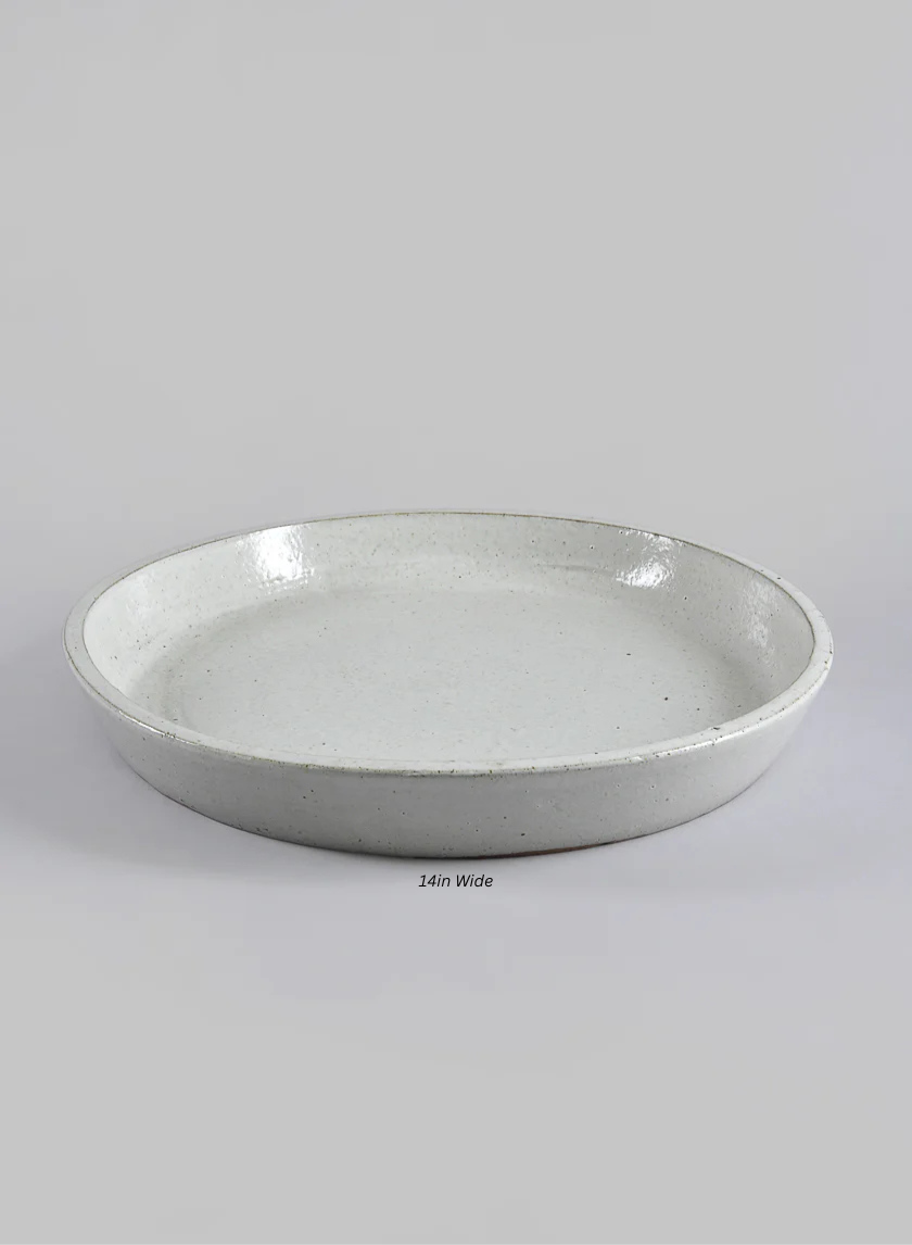 White Clay &amp; Ceramic Saucer Decor Jamaligarden