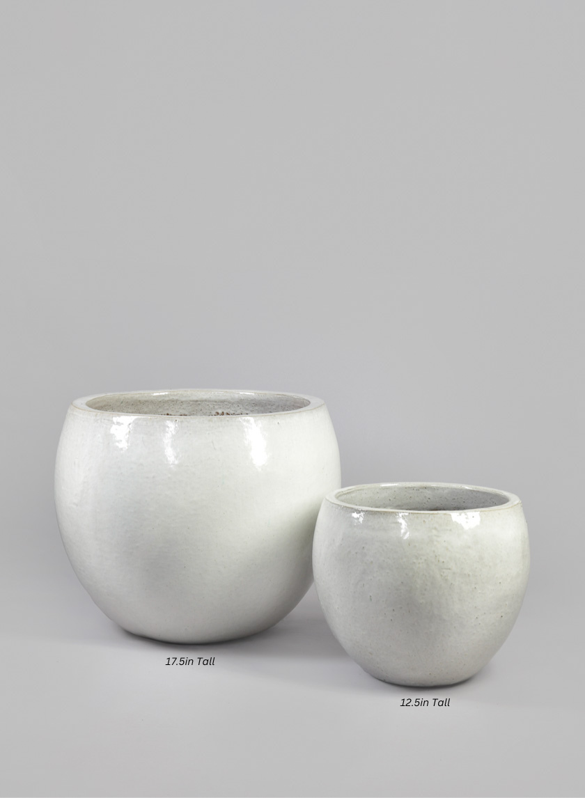 Grand Bowl Clay &amp; Ceramic Planter, Cloud White Decor Jamaligarden