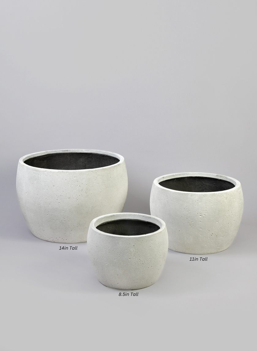 Santa Fe Sand Rock Antique White Low Planter Decor Jamaligarden