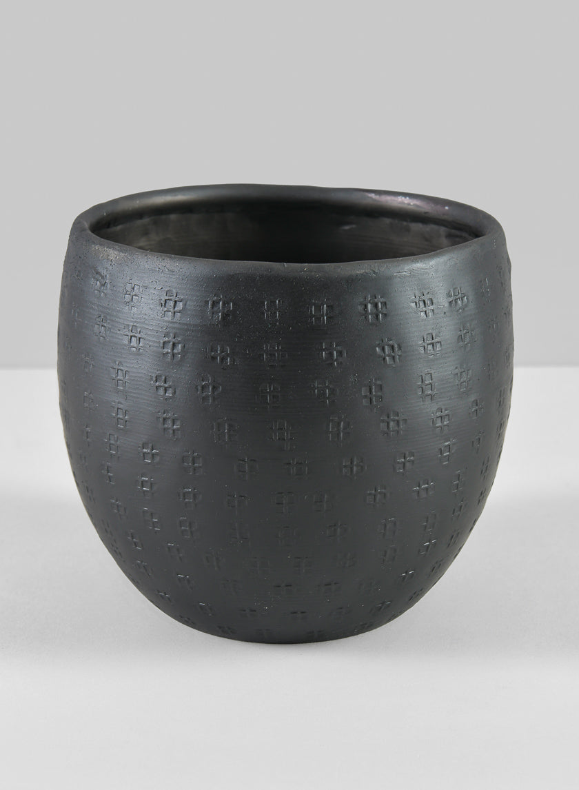 Anga Aluminum Ethnic Black Pot Decor Jamaligarden