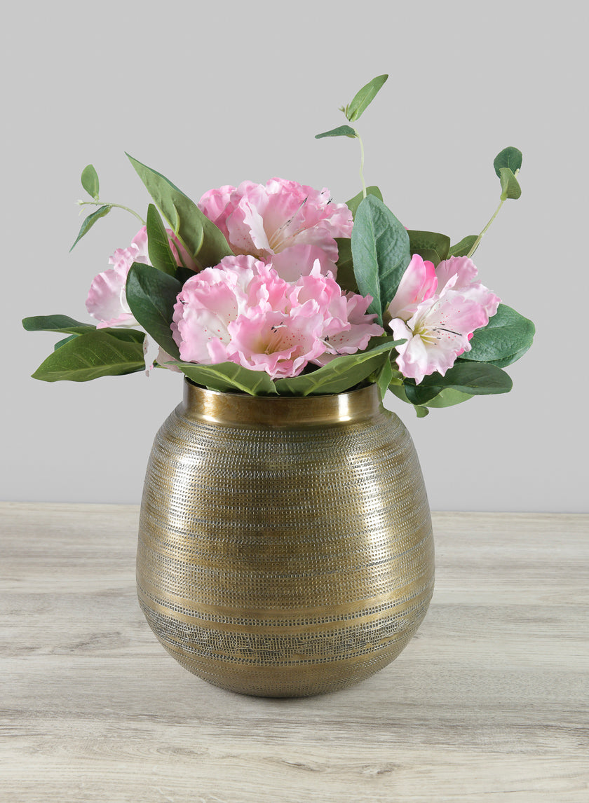 8in Tall Bactria Antique Gold Collar Planter Decor Jamaligarden