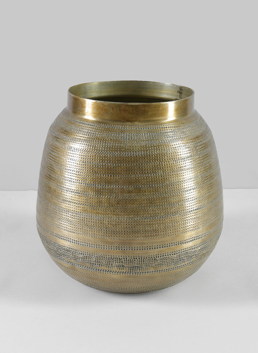 8in Tall Bactria Antique Gold Collar Planter Decor Jamaligarden