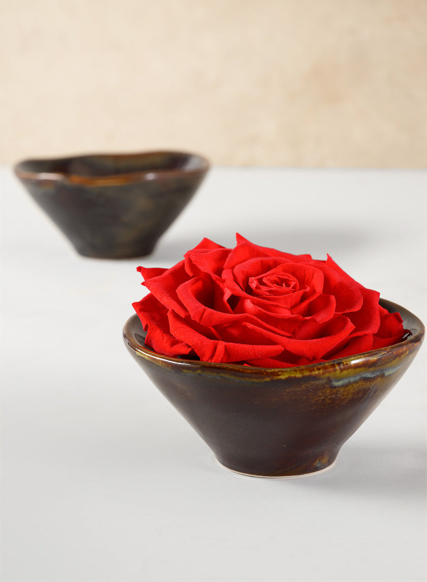 4.5in Guan Oxblood Mini Ceramic Bowls, Set of 2 Decor Jamaligarden