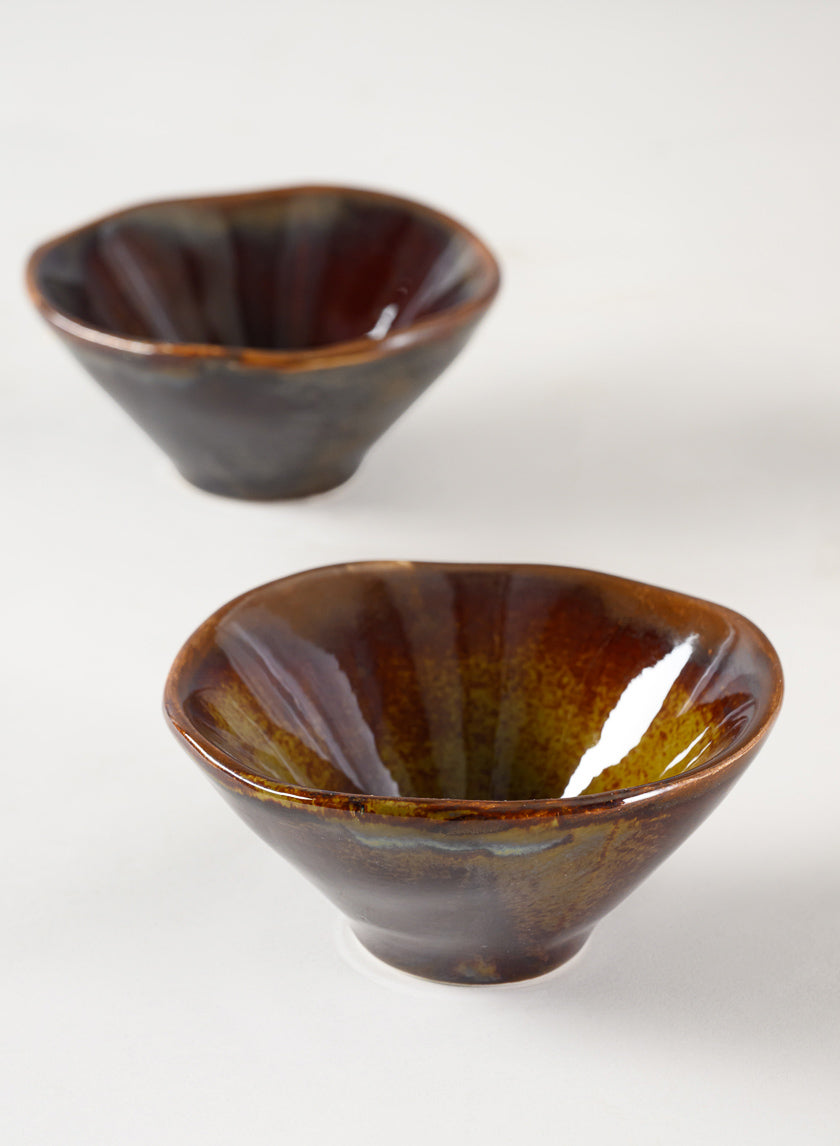 4.5in Guan Oxblood Mini Ceramic Bowls, Set of 2 Decor Jamaligarden