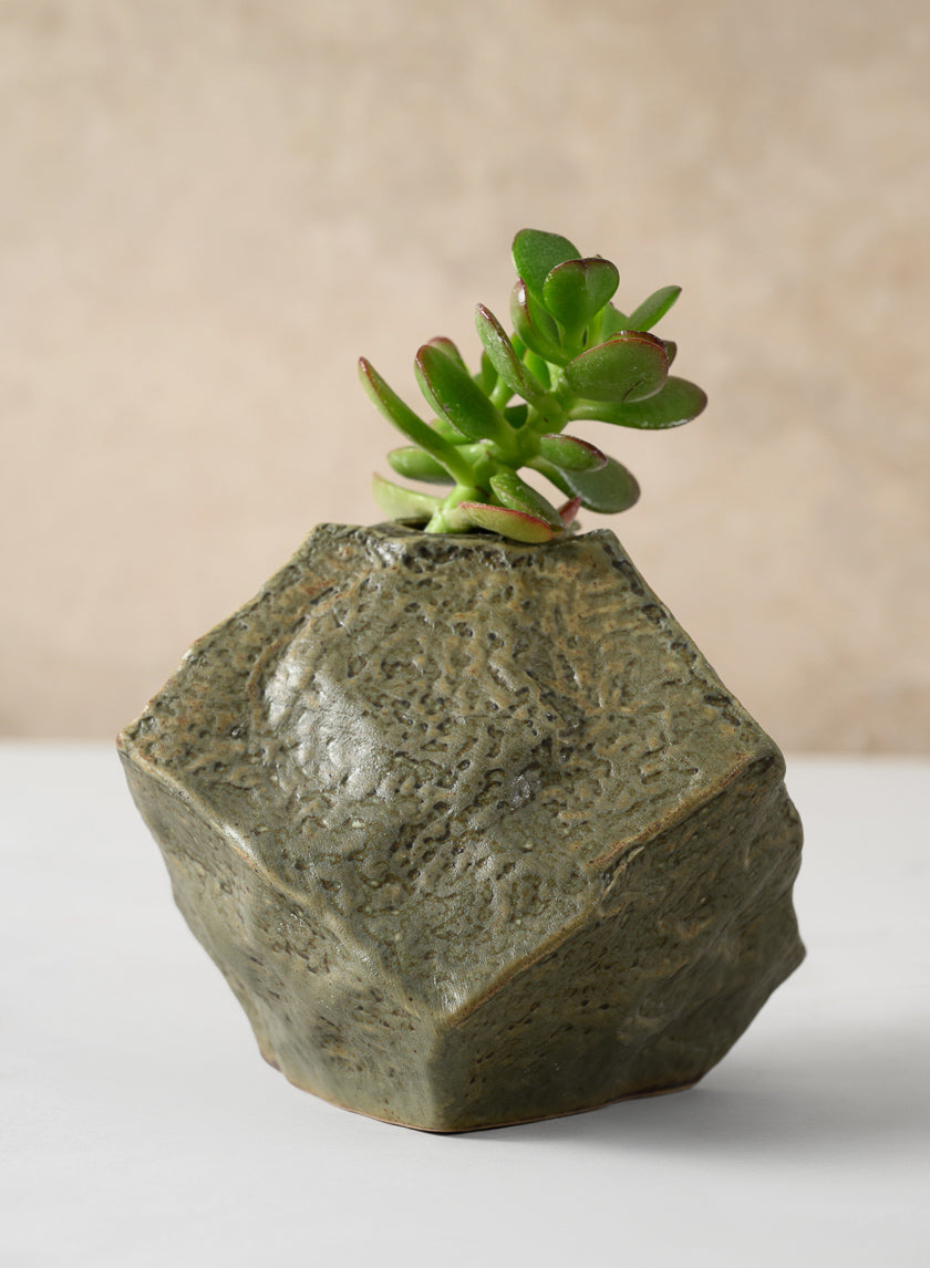 4in Tall Castille Stone Look Ceramic Vase Decor Jamaligarden