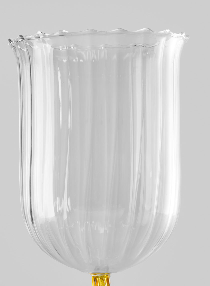 Luxe Fluted Glass Goblet Decor Jamaligarden