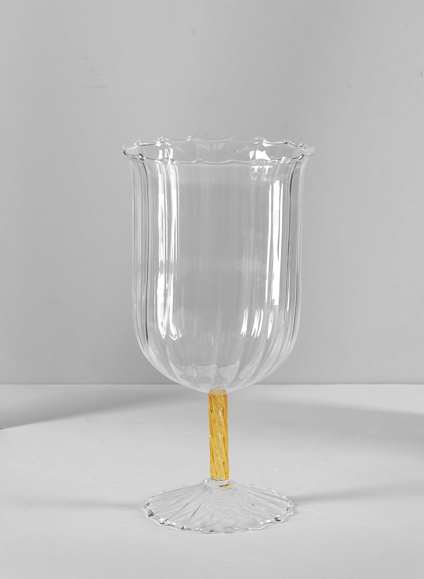 Luxe Fluted Glass Goblet Decor Jamaligarden