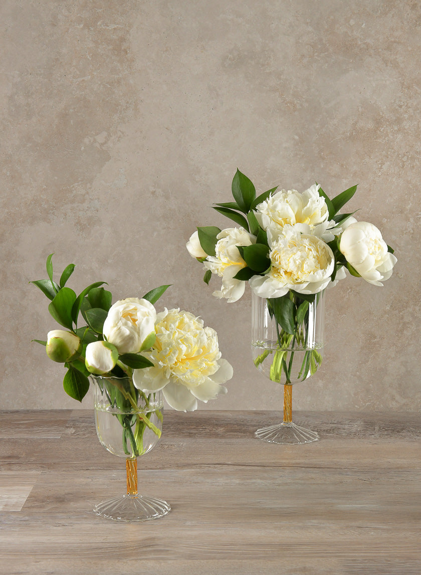 Luxe Fluted Glass Goblet Decor Jamaligarden