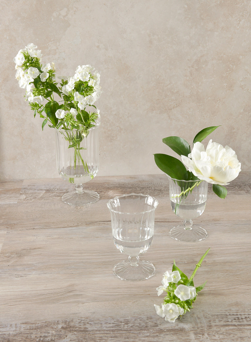 Fluted Designer Glass Urns, Set of 3 Decor Jamaligarden