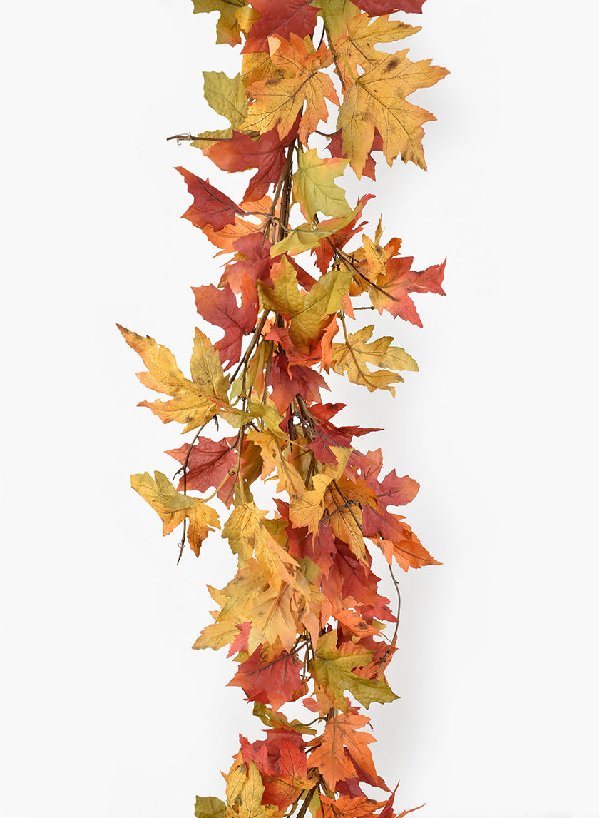 5ft Long Fall Colors Maple Leaf Garland Decor Jamaligarden