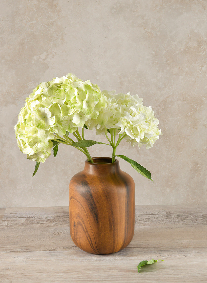8in Tall Sakura Dark Walnut Look Ceramic Vase Decor Jamaligarden