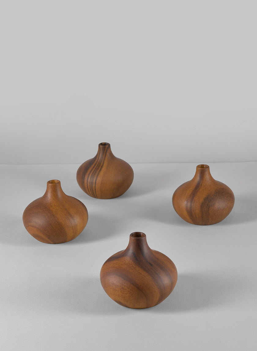4in Tall Shobu Dark Walnut Look Ceramic Bud Vase Decor Jamaligarden