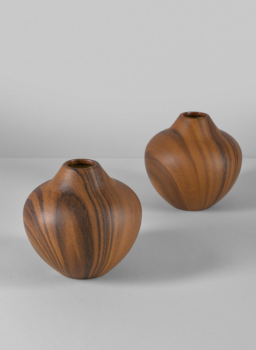 5in Tall Sumire Dark Walnut Look Ceramic Deco Vase Decor Jamaligarden