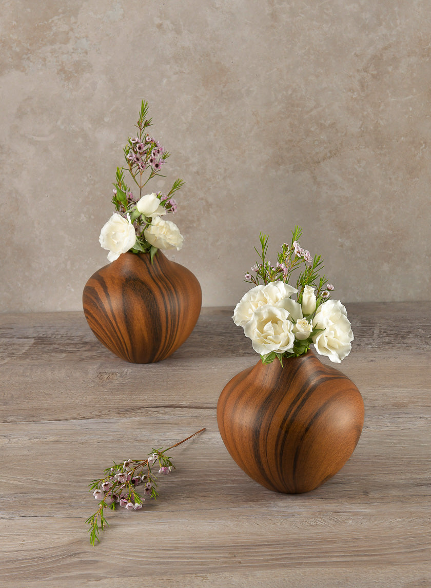 5in Tall Sumire Dark Walnut Look Ceramic Deco Vase Decor Jamaligarden