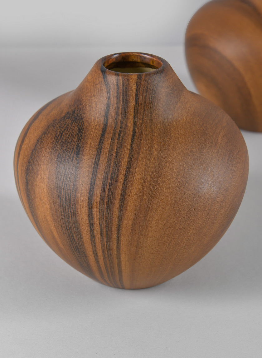 5in Tall Sumire Dark Walnut Look Ceramic Deco Vase Decor Jamaligarden