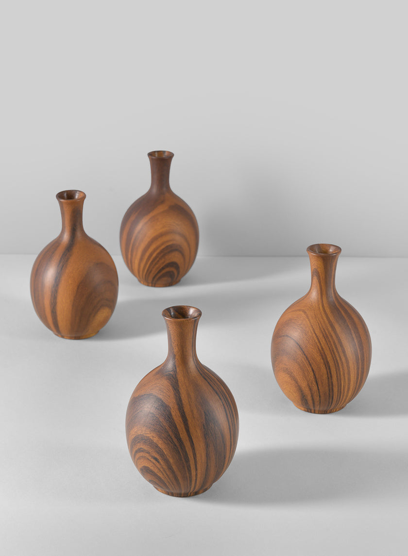 5.5in Tall Momo Dark Walnut Look Ceramic Bud Vase Decor Jamaligarden