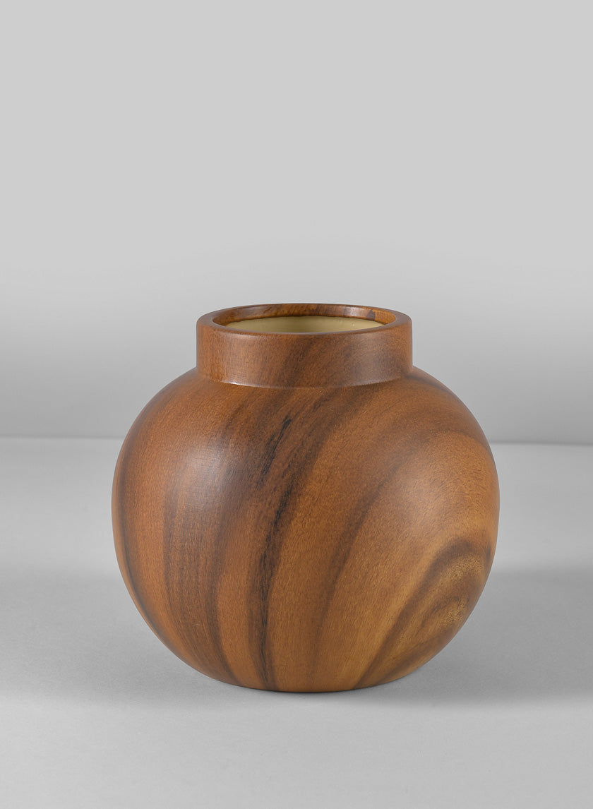 6in Tall Ume Dark Walnut Look Ceramic Vase Decor Jamaligarden