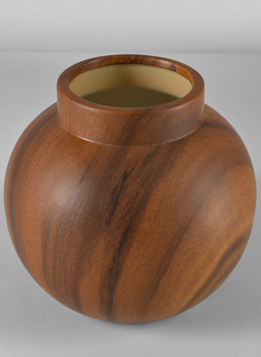 6in Tall Ume Dark Walnut Look Ceramic Vase Decor Jamaligarden