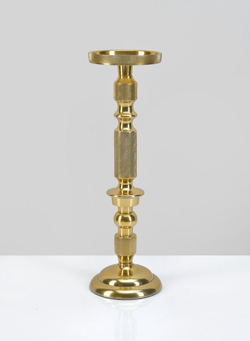 12in Tall Zahra Gold Pillar Holder Decor Jamaligarden