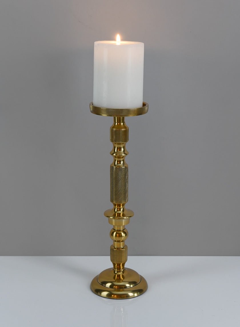 12in Tall Zahra Gold Pillar Holder Decor Jamaligarden