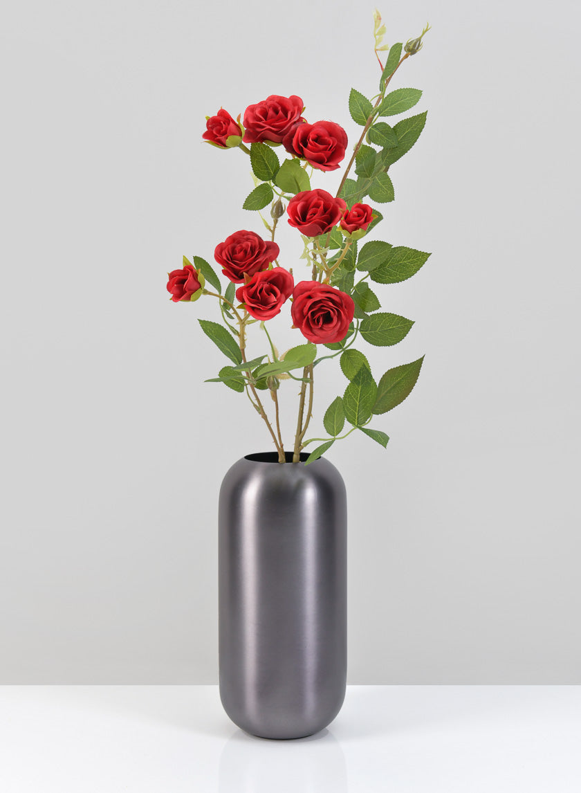 9in Tall Oviedo Stainless Steel Platinum Bullet Vase Decor Jamaligarden
