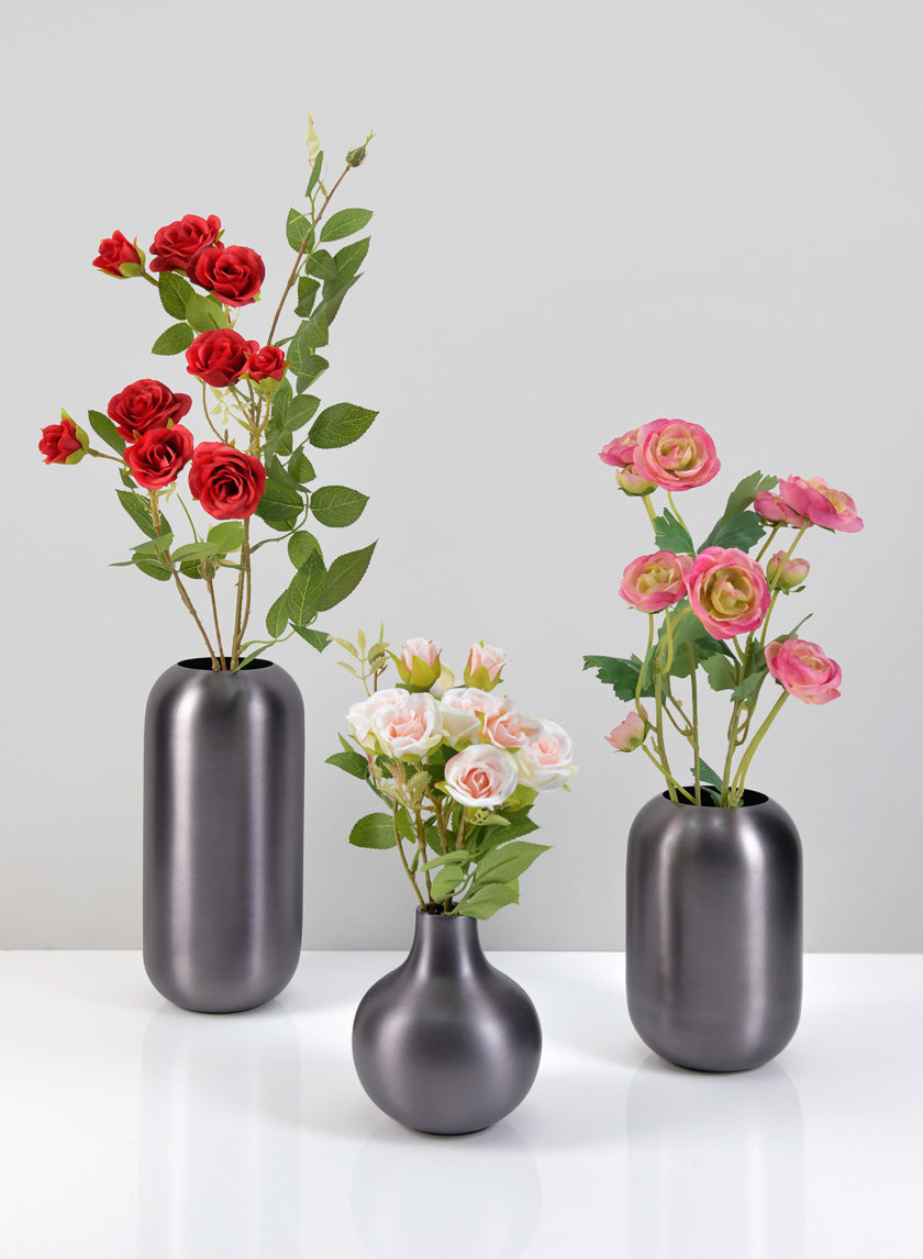 9in Tall Oviedo Stainless Steel Platinum Bullet Vase Decor Jamaligarden