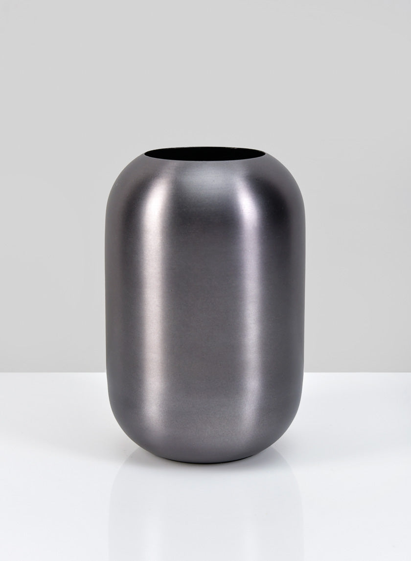 6in Tall Oviedo Stainless Steel Platinum Bullet Vase Decor Jamaligarden