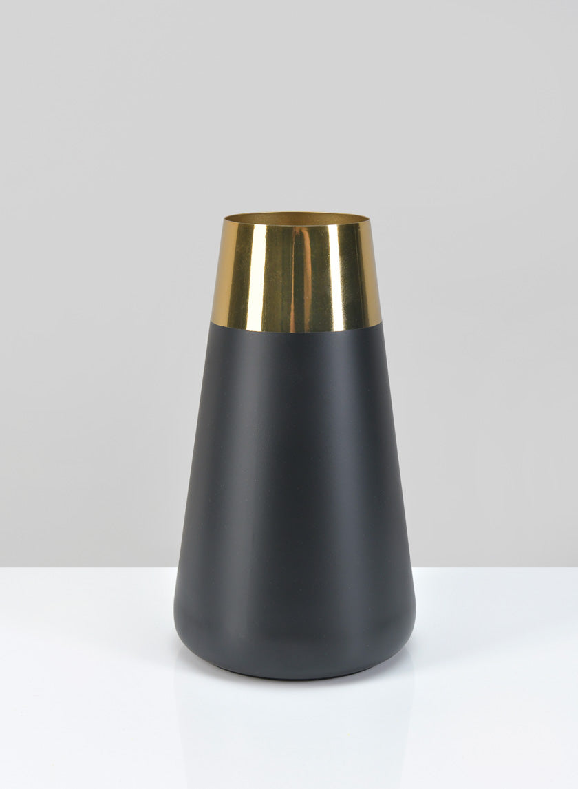 Zaragoza Stainless Steel Black &amp; Gold Vase Decor Jamaligarden