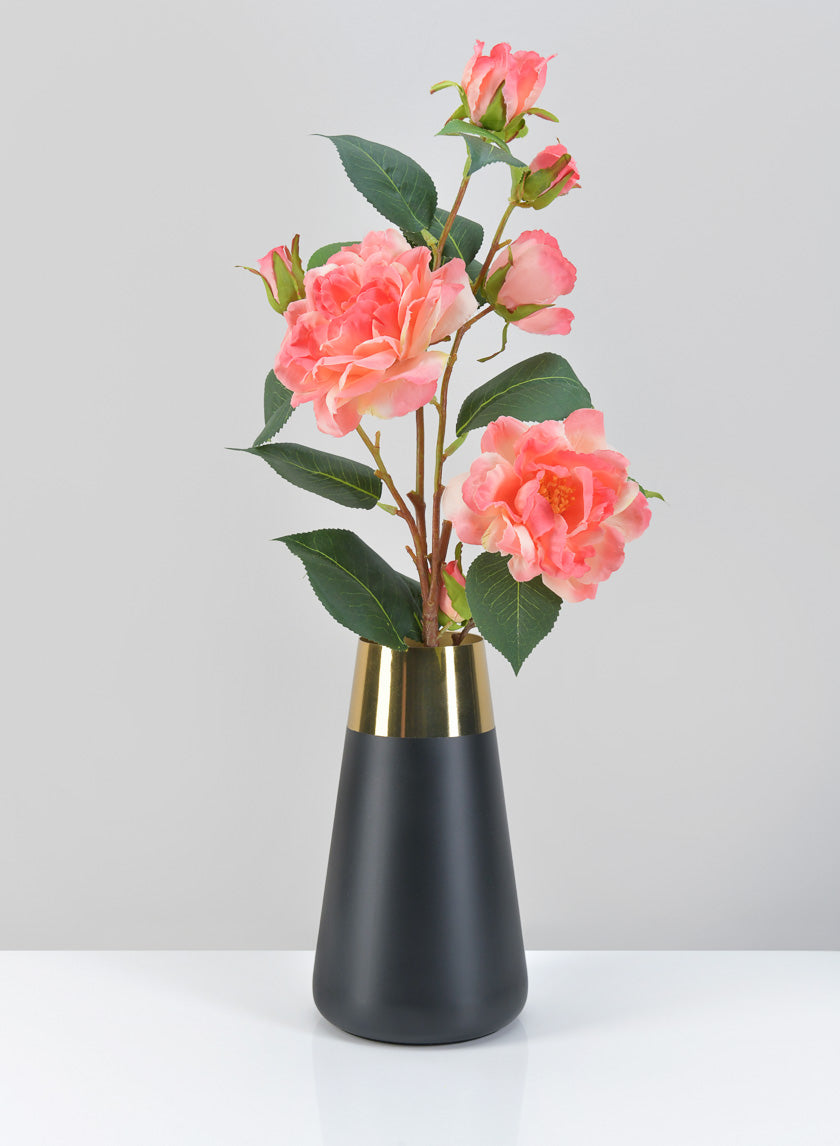 Zaragoza Stainless Steel Black &amp; Gold Vase Decor Jamaligarden
