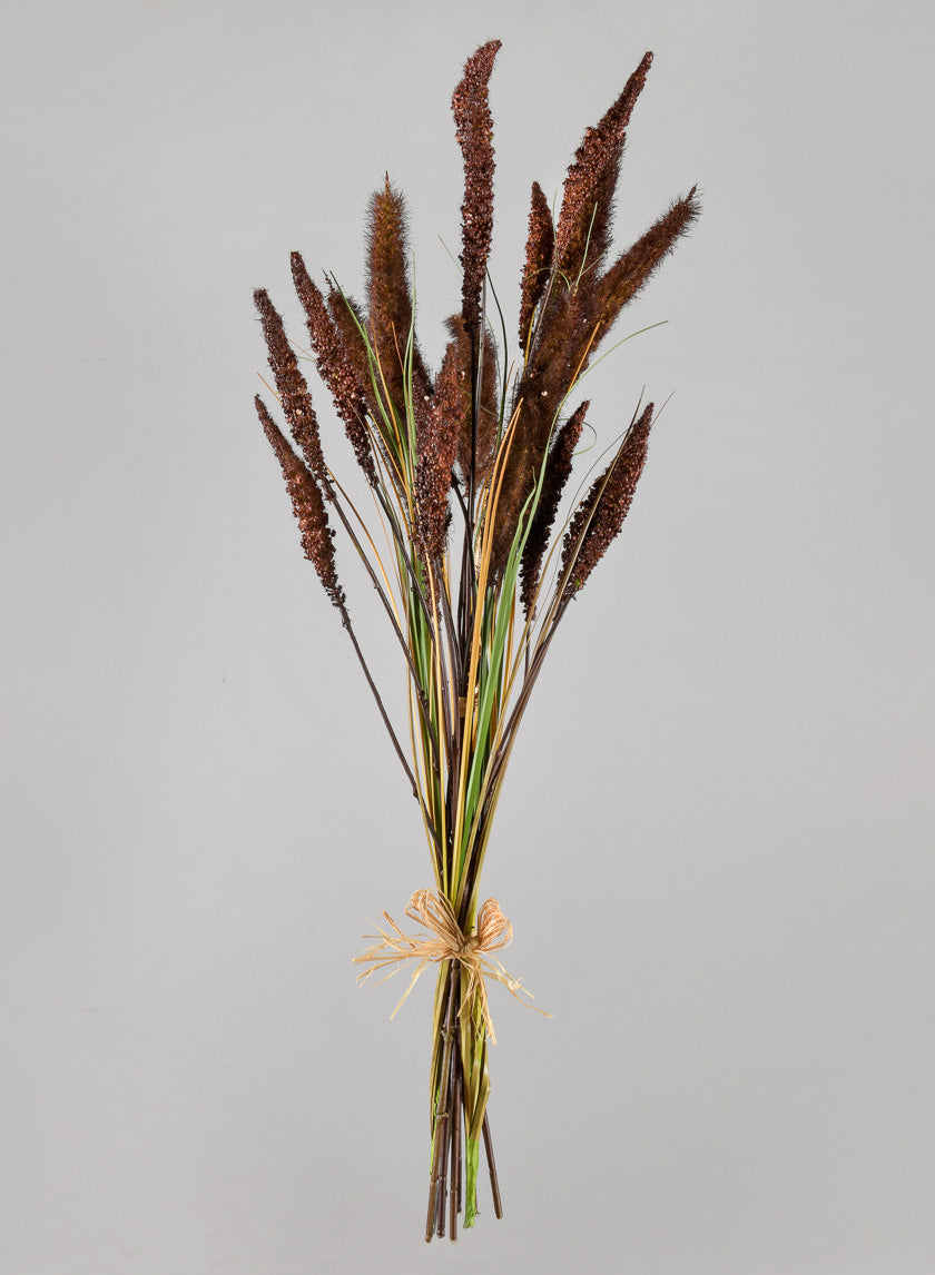 27.5in Long Burgundy Setaria/Onion Grass Bundle Decor Jamaligarden