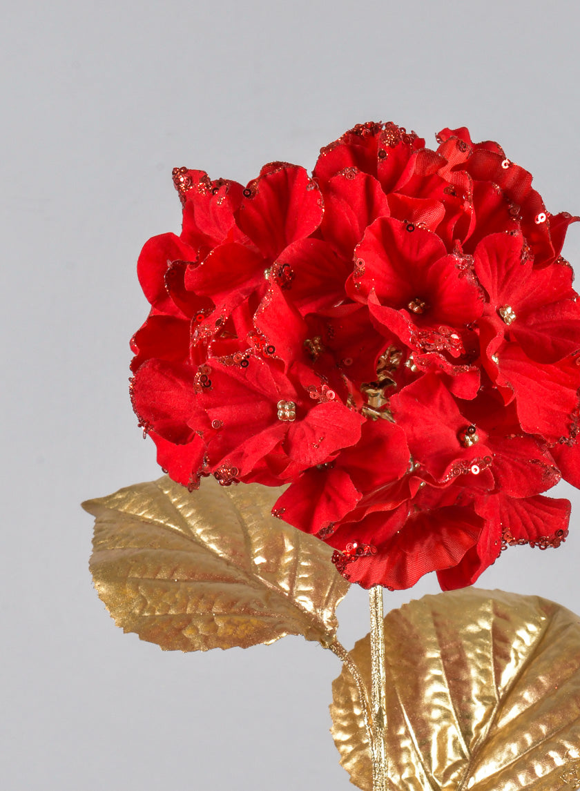 26in Long Red Hydrangea Spray Decor Jamaligarden