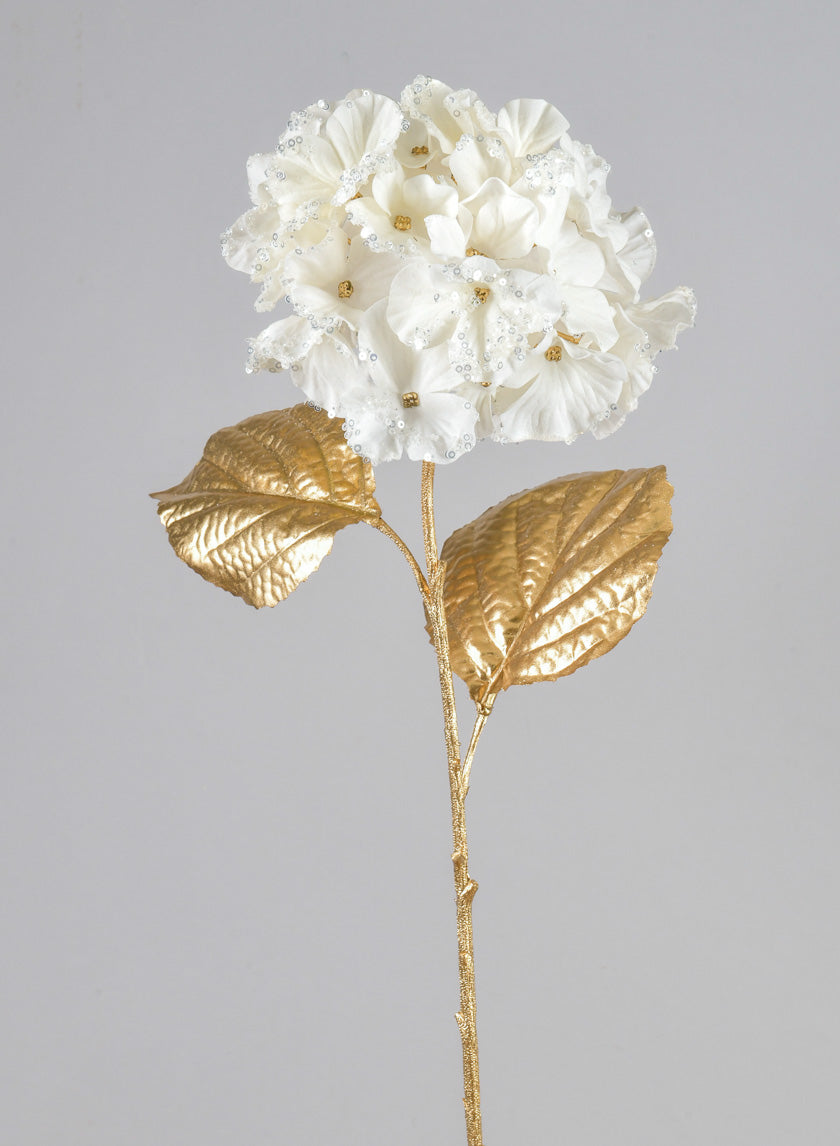 26in Long White Hydrangea Spray Decor Jamaligarden
