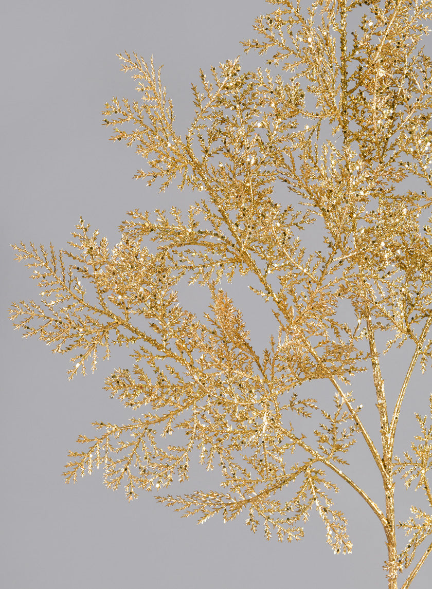 30in Long Glitter Painted Cypress Leave Spray Decor Jamaligarden