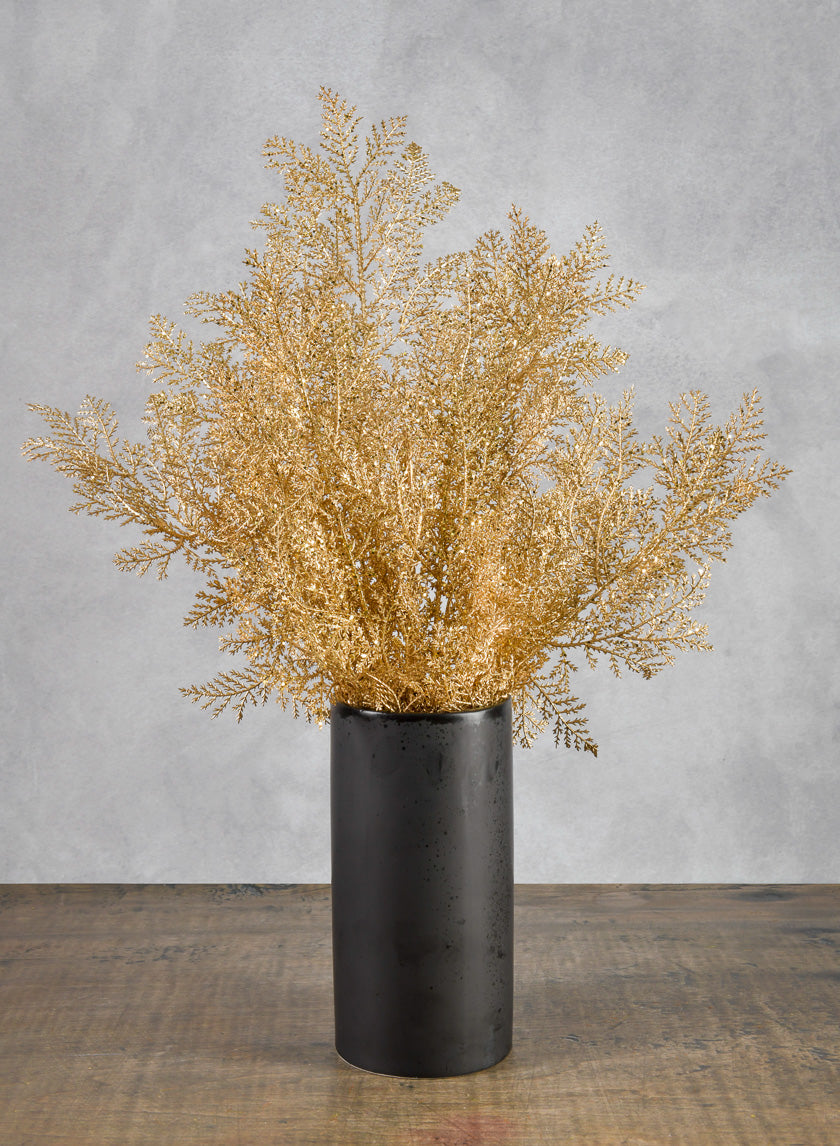 30in Long Glitter Painted Cypress Leave Spray Decor Jamaligarden
