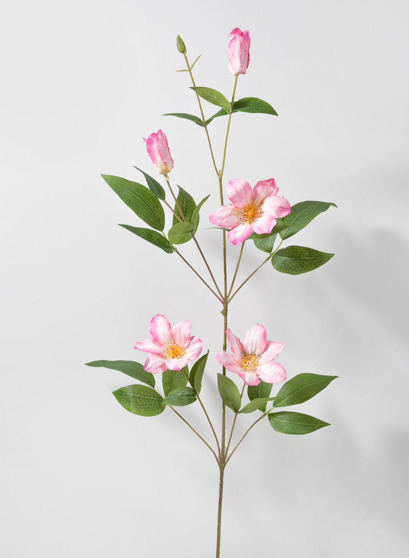 32.5in Long Pink Clematis Spray Decor Jamaligarden